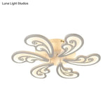 Modern Acrylic Spindrift Ceiling Light W/ 6/12/15-White Led Bulbs In Warm/White - Semi Flush Mount