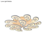 Modern Acrylic Spindrift Ceiling Light W/ 6/12/15-White Led Bulbs In Warm/White - Semi Flush Mount