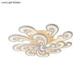 Modern Acrylic Spindrift Ceiling Light W/ 6/12/15-White Led Bulbs In Warm/White - Semi Flush Mount