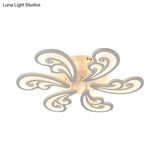 Modern Acrylic Spindrift Ceiling Light W/ 6/12/15-White Led Bulbs In Warm/White - Semi Flush Mount