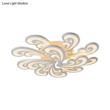 Modern Acrylic Spindrift Ceiling Light W/ 6/12/15-White Led Bulbs In Warm/White - Semi Flush Mount