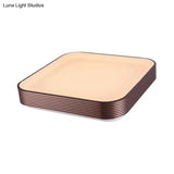 Modern Acrylic Square Ceiling Light - 18’/23.5’ Wide Dark Red Led Flush Mount Fixture