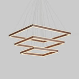Modern Acrylic Square Ceiling Pendant Led Brown Chandelier Light In Warm/White 3 / White