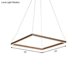 Modern Acrylic Square Ceiling Pendant Led Brown Chandelier Light In Warm/White