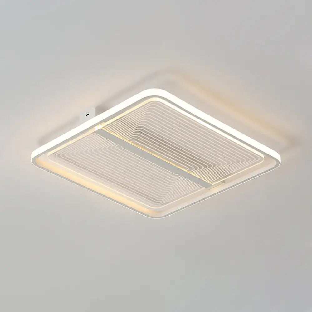Modern Acrylic Square Flush Mount Lamp - White Ceiling Light Fixture With Warm/White
