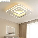 Modern Acrylic Square Flushmount Led Ceiling Light In Warm/White