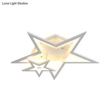Modern Acrylic Star Led Ceiling Light - White Dining Room Fixture