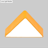 Modern Acrylic Triangle Ceiling Lamp - Led Flush Mount Lighting Fixture In Red/Yellow/Blue