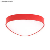 Modern Acrylic Triangle Ceiling Mount Light - Red/Blue/Yellow Led Flush Lamp 18’/23.5’ Dia