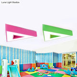 Modern Acrylic Triangle Flush Ceiling Light - Game Room Stylish Lamp