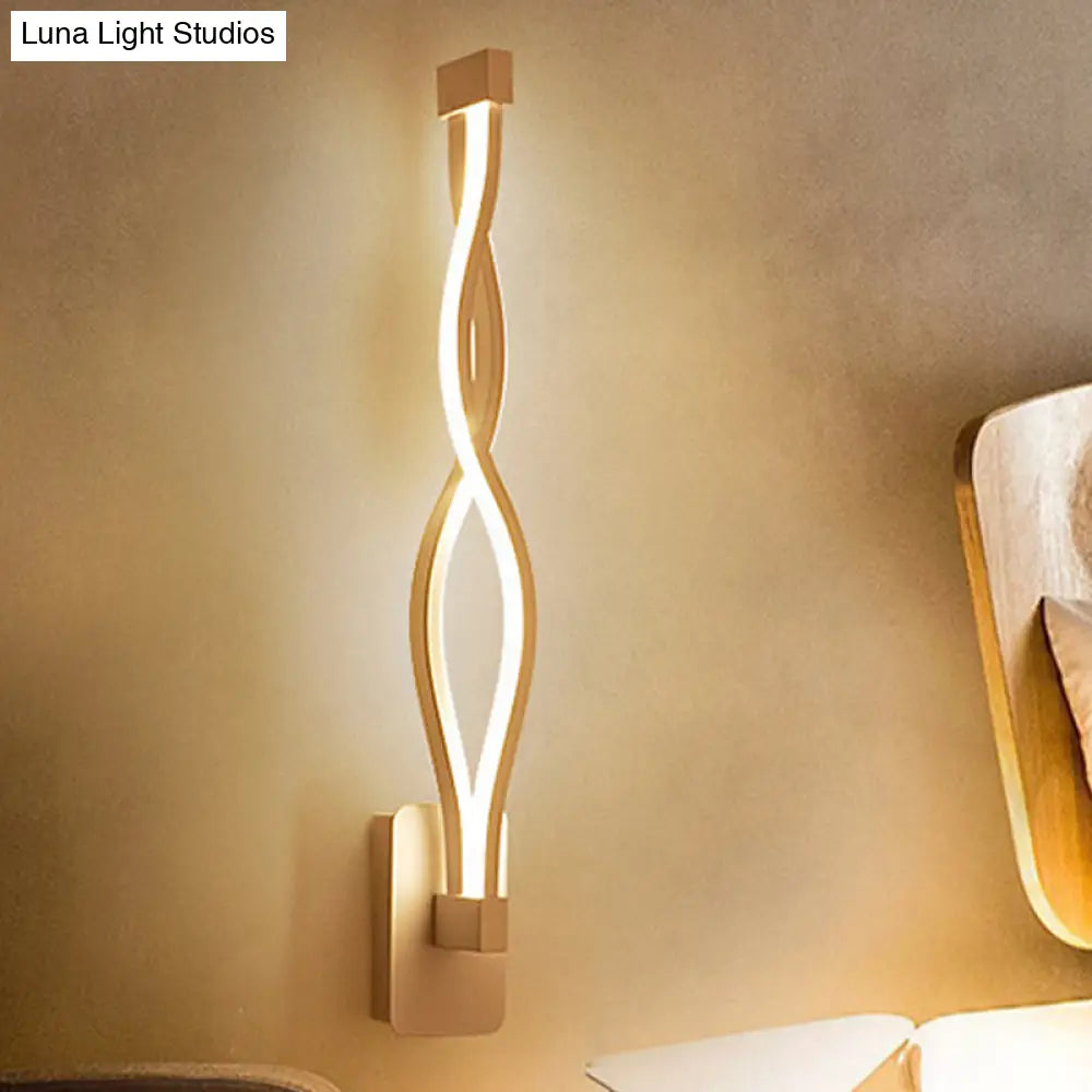 Modern Acrylic Twist Wall Light Sconce In Black/White - Neutral/Warm/White