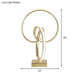 Modern Acrylic Twisted Led Table Lamp In Polished Gold Finish Warm/White Light