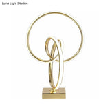 Modern Acrylic Twisted Led Table Lamp In Polished Gold Finish Warm/White Light