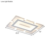 Modern Acrylic Ultrathin Rectangle Ceiling Lamp - 23.5’/35.5’ Long Led Flush Mount Warm/White