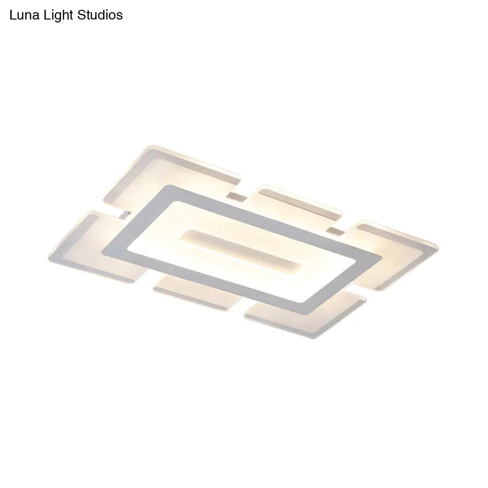 Modern Acrylic Ultrathin Rectangle Ceiling Lamp - 23.5’/35.5’ Long Led Flush Mount Warm/White