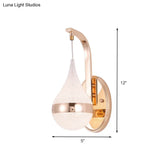 Modern Acrylic Waterdrop Wall Light With Led Gold Backplate - Sconce Lamp