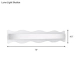 Modern Acrylic Wave Vanity Lighting - Led 16/20 Wide White Sconce Light Fixture White/Warm