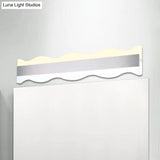 Modern Acrylic Wave Vanity Lighting - Led 16/20 Wide White Sconce Light Fixture White/Warm