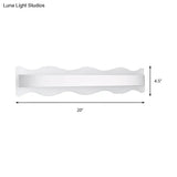Modern Acrylic Wave Vanity Lighting - Led 16/20 Wide White Sconce Light Fixture White/Warm