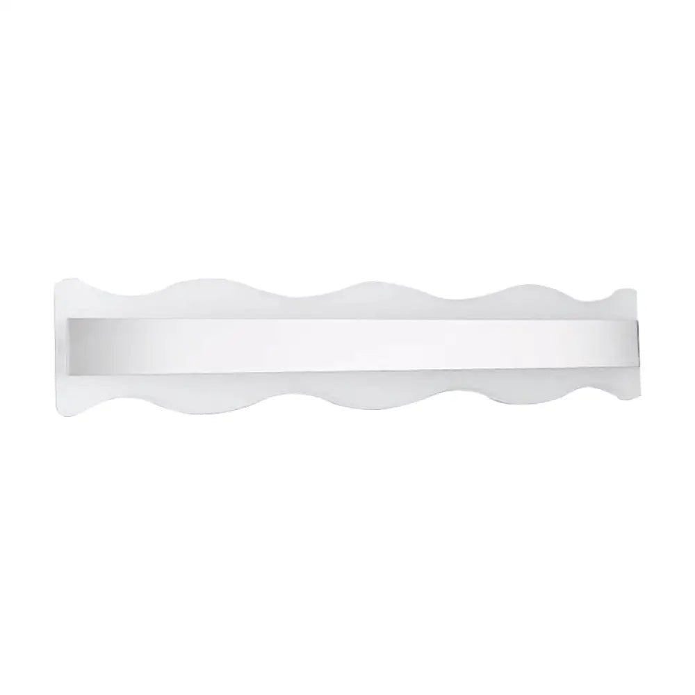 Modern Acrylic Wave Vanity Lighting - Led 16/20 Wide White Sconce Light Fixture White/Warm