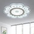 Modern Acrylic White Flush Mount Ceiling Light For Flower-Themed Living Rooms / 16.5’