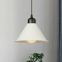 Modern Adjustable Cone Pendant Lamp - Stylish Black/White Metal Ceiling Hanging Light With 1 And
