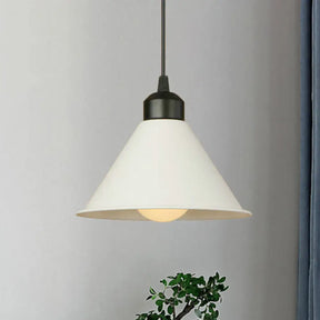 Modern Adjustable Cone Pendant Lamp - Stylish Black/White Metal Ceiling Hanging Light With 1 And
