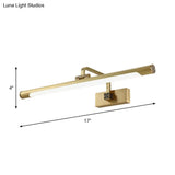 Modern Adjustable Led Wall Lamp With Metal Mirror Cabinet And Linear Acrylic Shade