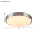 Modern Aluminum Flush Ceiling Light With Acrylic Diffuser - Warm/White Led Silver Finish