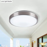 Modern Aluminum Flush Ceiling Light With Acrylic Diffuser - Warm/White Led Silver Finish