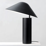 Modern Aluminum Led Mushroom Table Light - Black Bedside Desk Lamp With Iron Cylinder Base