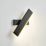 Modern Aluminum Led Swivel Wall Light Sconce For Bedroom - Bar Shape Black / Natural