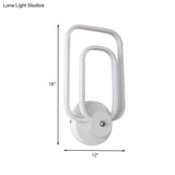 Modern Aluminum Led Wall Sconce In Warm/White Light - Rectangle Frame Minimalist Design