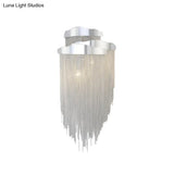 Modern Aluminum Tassel Wall Sconce With 3 Lighting Options In Silver/Gold For Bedside