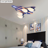 Modern American Style Wood Ceiling Lamp - Plane Shade Study Room Mount 4 Lights