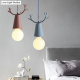 Modern Antler Metal Pendant Light With Open Bulb Design - Nordic Style