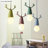 Modern Antler Metal Pendant Light With Open Bulb Design - Nordic Style