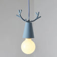 Modern Antler Metal Pendant Light With Open Bulb Design - Nordic Style Blue