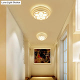 Modern Art Deco Flush Mount Ceiling Light For Hallway - Stylish Circular Acrylic Lamp