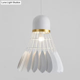 Modern Badminton Hanging Lamp - Artistic Metallic Pendant Ceiling Light For Dining Room