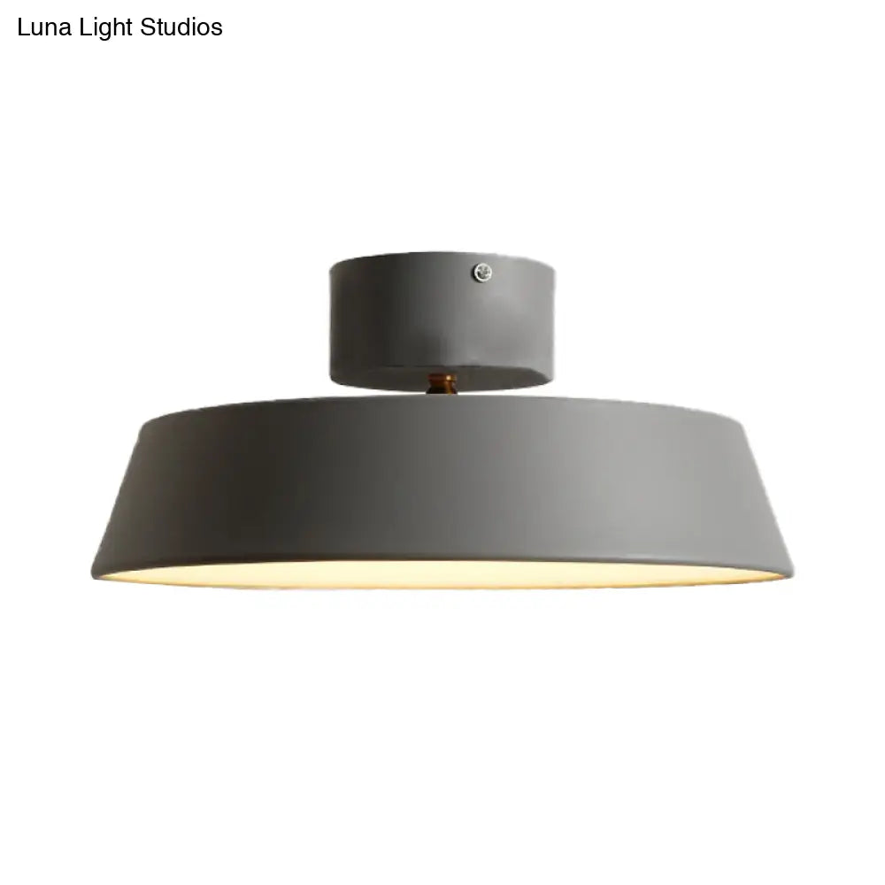 Modern Barn Semi Mount Lighting: Rotatable Ceiling Light Fixture With White/Green Acrylic Diffuser