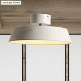 Modern Barn Semi Mount Lighting: Rotatable Ceiling Light Fixture With White/Green Acrylic Diffuser