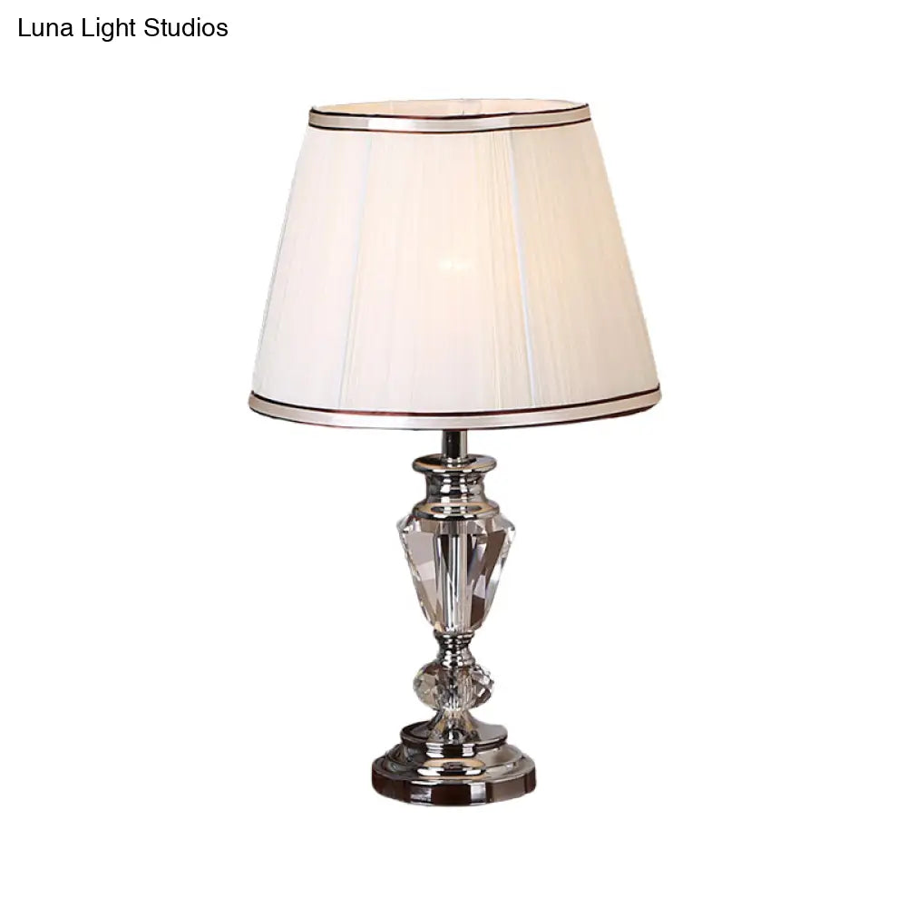 Modern Barrel Shade Task Light Pink/White Nightstand Lamp For Bedside