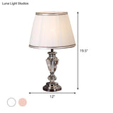 Modern Barrel Shade Task Light Pink/White Nightstand Lamp For Bedside
