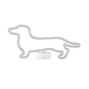Modern Battery-Powered White Led Wall Lamp - Dog-Shaped Nightstand Light