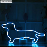 Modern Battery-Powered White Led Wall Lamp - Dog-Shaped Nightstand Light