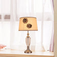 Modern Beige Night Table Lamp With Barrel Fabric Shade - 1 Head Bedroom Desk Light