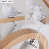 Modern Beige Wooden Arched Shelf Wall Light With Lovely Deco Boutique Sconce Lamp