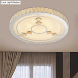 Modern Bevel Cut Glass Led Ceiling Mounted Flush Light In Chrome For Sleeping Room