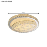 Modern Bevel Cut Glass Led Ceiling Mounted Flush Light In Chrome For Sleeping Room